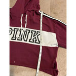 PINK Victoria's Secret Cropped Hooded Sweatshirt Size Large Hoodie Maroon Red Photo 5