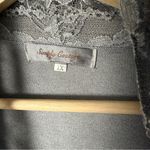Simply Couture Cardigan Duster Sweater Women's XL Gray Boho Hippie Layered Lace Photo 2
