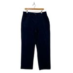 Croft & Barrow  Velvet Pants Size 16 Short Navy Blue Cotton Stretch Straight Leg Photo 1