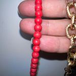 Vintage Gold Tone and Multi Stone Bead S Closure Cascading Bead Necklace Orange Photo 6