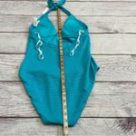 Trina Turk Women’s Ripple Rib Halter Plunge One Piece Swimsuit Blue Size 12 NEW Photo 7
