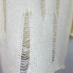 She & Sky  ivory knitted pullover distressed sweater Photo 3