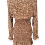 Boutique Floral Print Smocked Long Sleeve Ruffled Dress NWT Pink Size L Photo 6