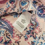 Basic Editions Paisley Boho 3/4 Sleeve Button Down Dress Shirt Work Wear Sz XL Blue Photo 7