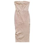 Kookai Quiet Luxury Bodycon Strapless Midi Dress Small Beige Minimalist Capsule Photo 1