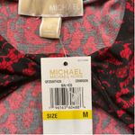 Michael Kors Lace Print Long Sleeve Twist Front Cutout Top Crimson Red Sz M‎ NEW Size M Photo 7