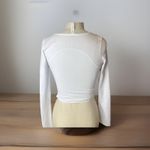 Lululemon White Henley Long Sleeve Crop Size 2 Photo 2