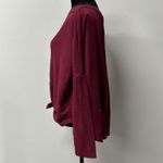 a.n.a . Waffle Knit Long Sleeve Button Front Tie Bottom Shirt Large oversized Photo 2