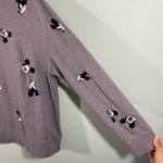Disney Store Grey Allover Mickey Mouse Embroidered Long Sleeve Sweatshirt Size L Photo 5