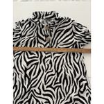 John Mark Zebra Tunic Size M Black White Oversized Lagenlook Wired Collar Size M Photo 10