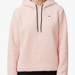 FILA  Womens Josephine Pink Sherpa Cropped Hoodie, Small Photo 0