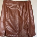 Francesca's Brown Leather Skirt Photo 3