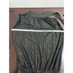 Veronica M  Black Gold Lurex Sparkle Mock Neck Backless Draped Cocktail Dress XS Photo 4