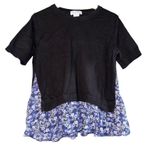 Kate Spade Broome Street Black Blue Ditsy Floral Peplum Sweater Top Womens Large Photo 0