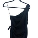 Amanda Uprichard NEW NWOT  X Revolve Conetta One Shoulder Wrap Maxi Gown Black Photo 3