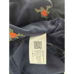 Cider  Women's Navy Blue Corduroy Floral Embroidered Long Sleeve Mini Dress 1XL‎ Photo 6