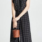 Rebecca Taylor Plaid Silk Windowpane Jumpsuit Size 2 (small) black Wide Leg Photo 7