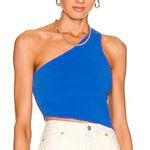 ALC Frank NWT A.L.C Colby One Shoulder Asymmetrical Blue Royal Crop Top Shirt Tank Top Photo 5
