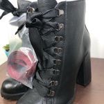 Schutz NEW  Zara Lace Up Combat Style Block Heel Booties Leather Booties Size 7.5 Photo 8