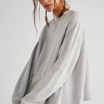 Free People  Rework It Reverse It Oversized Sweatshirt Distressed Grey size XS Photo 0
