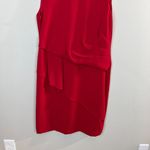 Ivanka Trump Dress 14 Red Sheath Ruffle Layered Pleated Sleeveless Knee Length Photo 2