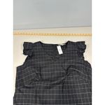 Loft  NWT Black Windowpane Plaid Flutter Sleeve Shift Mini Dress 16 Plus $89 Photo 10