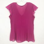 East 5th  Ruffle Pleated Button Down Pink Chiffon Top Size M Photo 5