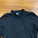 Princess Polly  Black Ribbed Cutout Mock Neck Long Sleeve Crop Top Womens Size 4 Photo 1