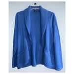 Cable & Guage 2Pc Set~Lg Blue Sweater Cardigan & XL Blue & Yellow Floral Blouse Photo 2