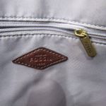 Fossil Croco Felicity Brown Leather Tote Shoulder Bag Work Travel Front Pocket Photo 9