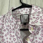 The Shirt Rochelle Behrens Button Down Blouse size S Small White Photo 7