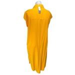 NEW Parfois Yellow Orange Short Sleeve Button Up Midi Shirt Dress Size XS/S Photo 1