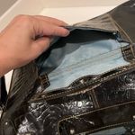 None Lawyer’s bag top handle Leather croc embossing patent leather briefcase Retro Photo 9