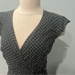 Abercrombie & Fitch  Black & White Printed Short Sleeve Flutter Ruffle Wrap Dress Photo 4