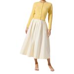 ASTR  Cream Full Flared Poplin Midi Skirt A Line Flowy Size Small Boho Photo 1