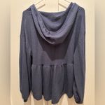 SO ® Blue Babydoll Flowy Henley Top Photo 2