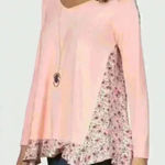Matilda Jane  Sing it out long sleeve swing top peach floral Sz S‎ Photo 0