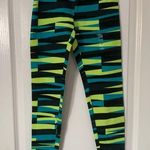 City Streets  Black and Green Patterned Leggings Photo 0
