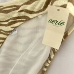 Aerie New American Eagle Animal Print Pique Knot Bikini Bottom Zebra Gold Sz L Photo 4