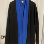 Susan Graver  Shaw Women’s Fleece Blue Black Small Jacket Coat Winter Fall Photo 0