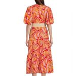Gibson Latimer Gibson & Latimer Tropical Pink & Orange Puff Sleeve Maxi Dress Size XL Photo 15