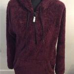 Victoria's Secret PINK Burgandy Teddy Bear Warm Hoodie 1/2 Zip XS Photo 0