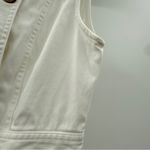 AMUR Beba White Mini Dress Women’s Size 4 Asymmetric Ruffle Hem Button Front White Photo 8