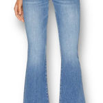 frame denim Frame Le Easy Flare Jeans Blue Drizzle Raw Hem High Rise Denim Womens Size 32 Photo 0