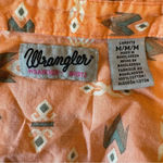 Wrangler Women’s Western Casual Shirt w/ Pearl Snaps Peach Aztec Print Medium Photo 5