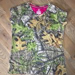 Mossy Oak  Women's Green Camo Tee with Pink Accent Photo 0
