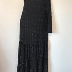 ZARA black sequin asymmetrical maxi formal evening dress size XL Photo 5