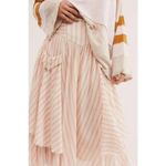 Free People  ELISA STRIPED MIDI SKIRT IN CHALK Sz. S Photo 1