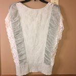 Free People Vintage Mixed lace Sheer Smocked Top Light Blue XS Photo 1