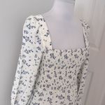 House of Harlow 1960 Linen Floral Smocked Midi Dress White Size M Photo 4